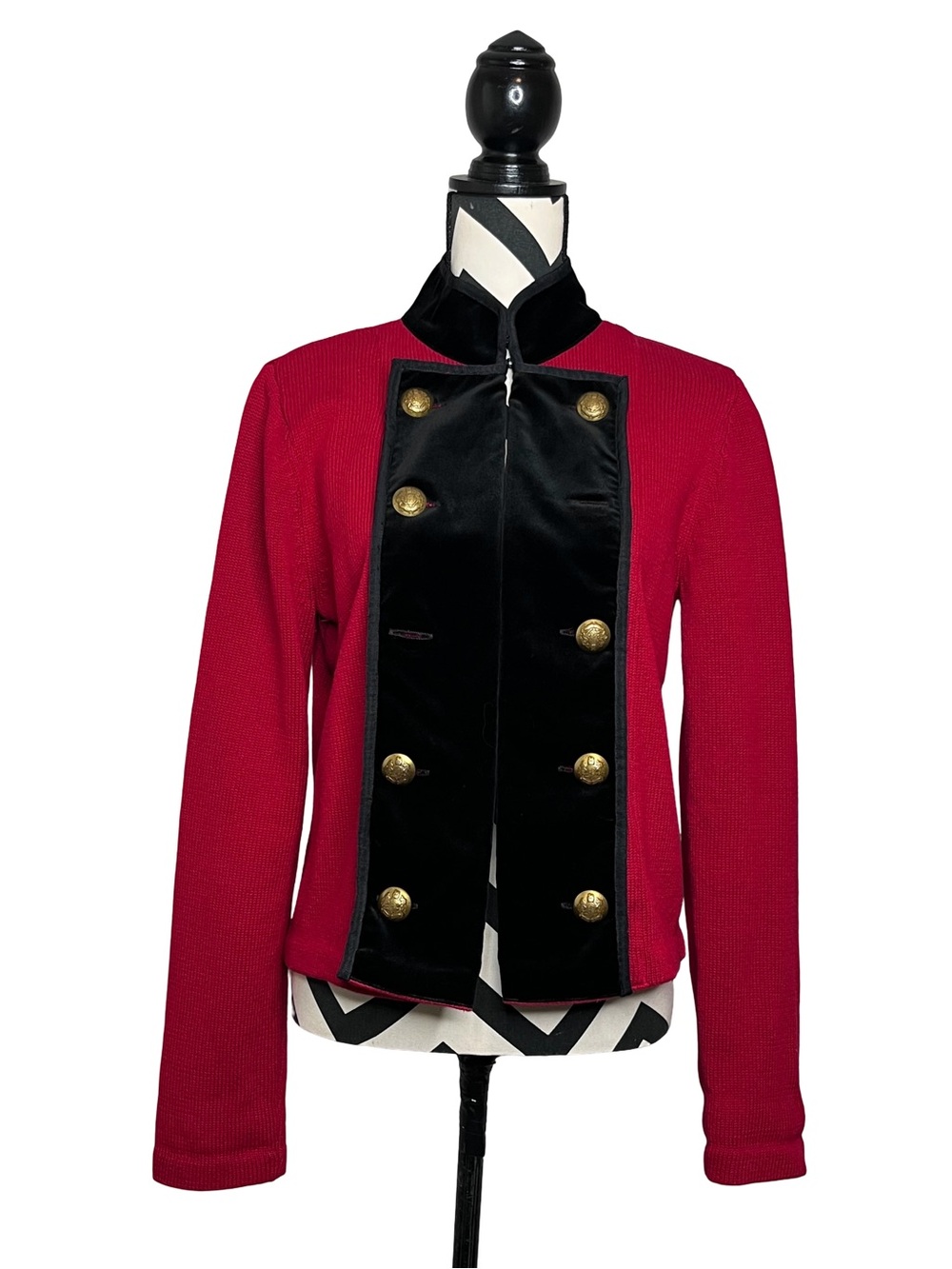 Vintage Lauren Ralph Lauren Festive Knit Military Cardigan Sz L